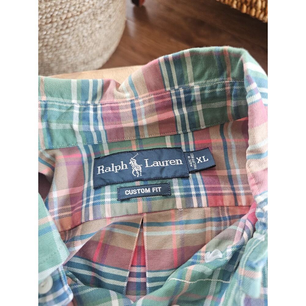 Ralph Lauren Custom Fit Plaid Button Down Shirt Men's Size XL Preppy Nautical - Picture 3 of 13